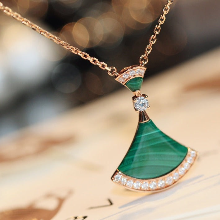 [⭐DORISW]TRAUM-HALSKETTE MALACHIT DIAMANT