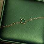 [⭐DORISW] SUN MALACHITE 1 DIAMOND PINK GOLD BRACELET