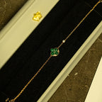 [⭐DORISW] SUN MALACHITE 1 DIAMOND PINK GOLD BRACELET
