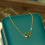 [⭐DORISW] SUN MALACHITE 1 DIAMOND PINK GOLD BRACELET
