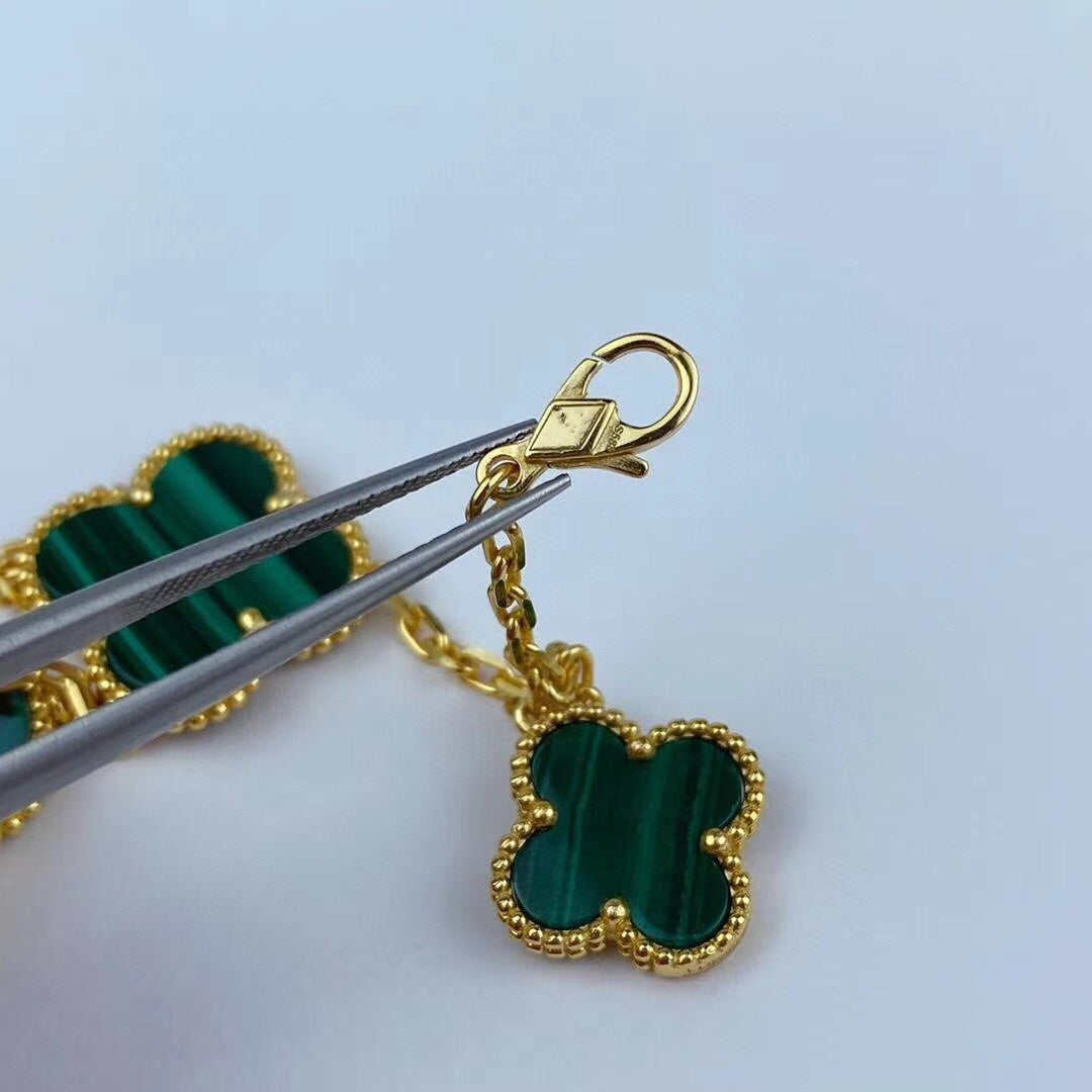 [⭐DORISW] MAGIC CLOVER MALACHITE GOLD BRACELET 5 MOTIFS