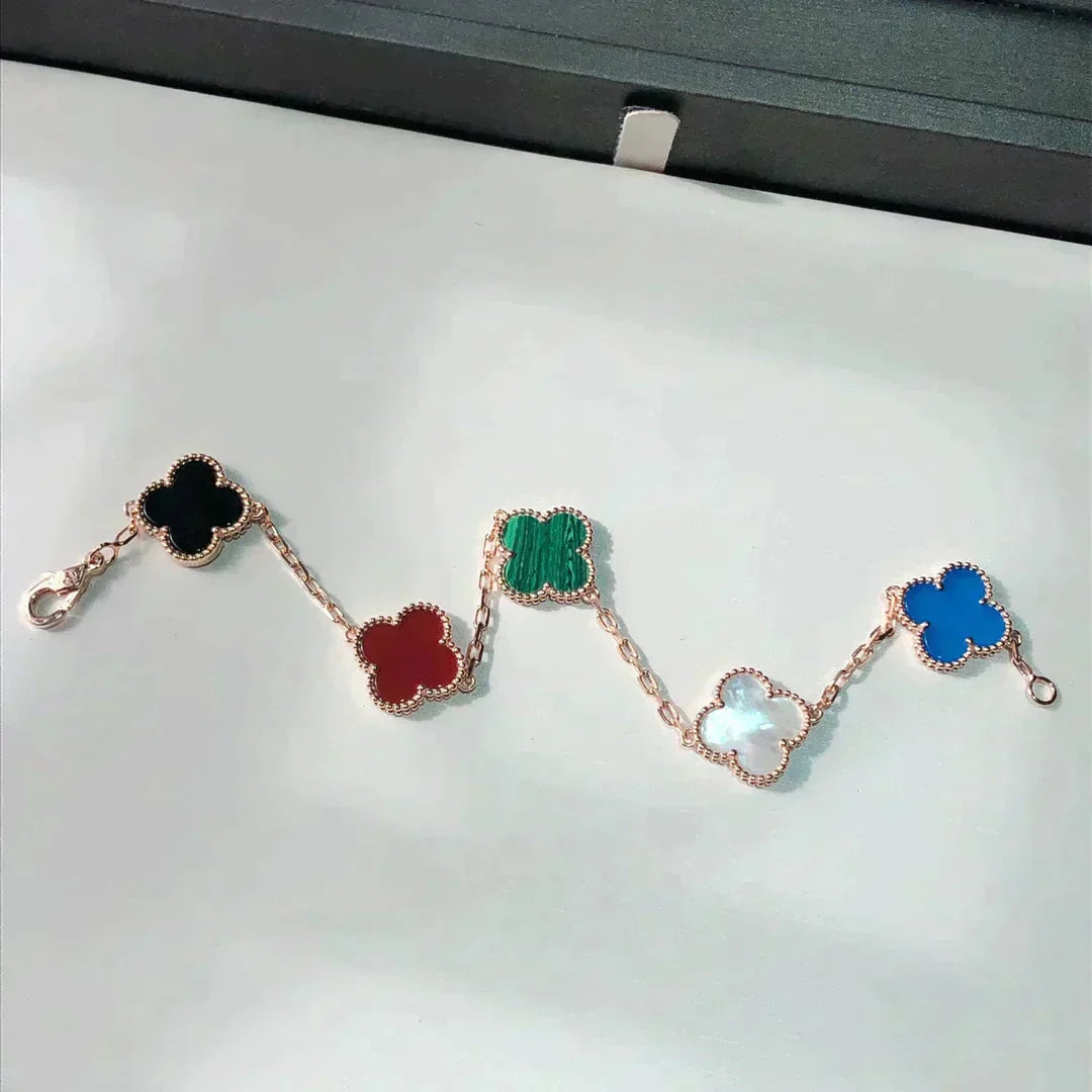 [[⭐DORISW] ]New CLOVER 5 MOTIFS MULTICOLOR BRACELET