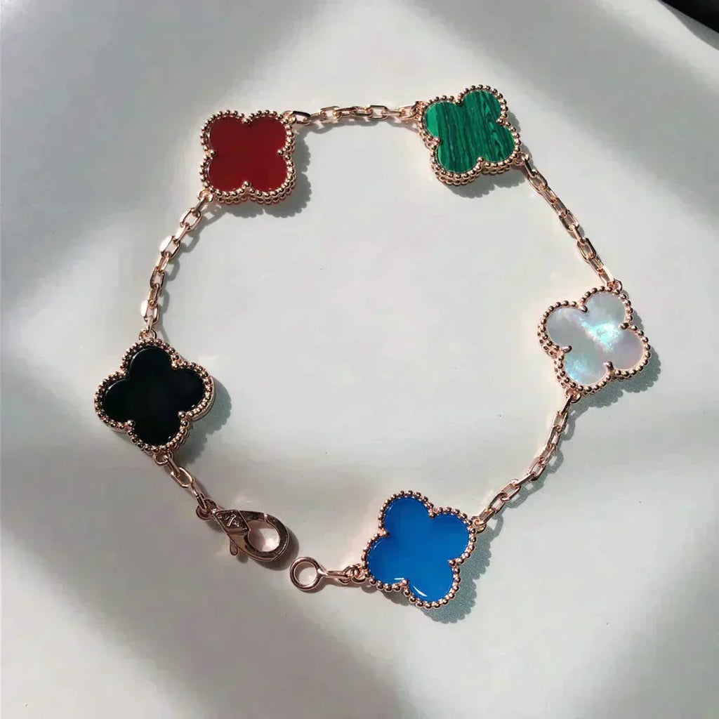[[⭐DORISW] ]New CLOVER 5 MOTIFS MULTICOLOR BRACELET