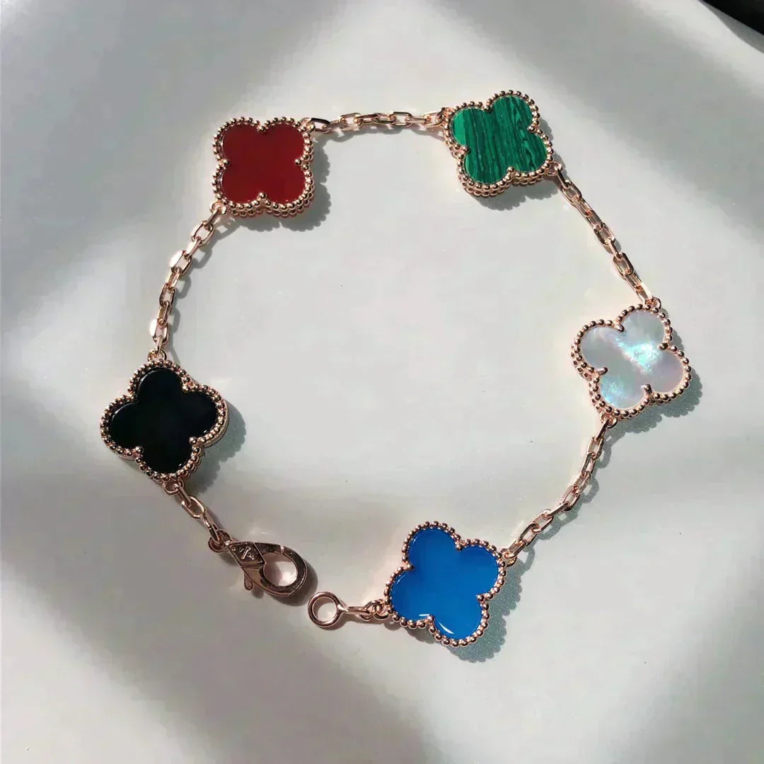 [[⭐DORISW] ]New CLOVER 5 MOTIFS MULTICOLOR BRACELET