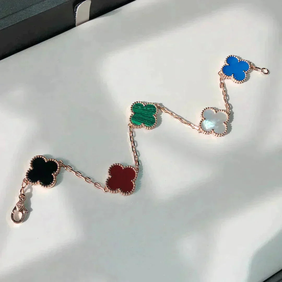[[⭐DORISW] ]New CLOVER 5 MOTIFS MULTICOLOR BRACELET