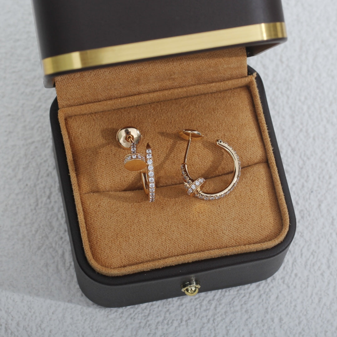 [⭐DORISW] JUSTE EARRINGS 12.75MM PINK GOLD DIAMOND