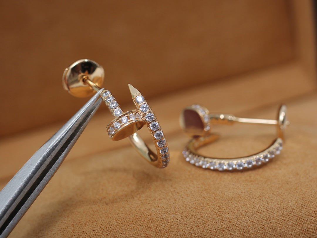 [⭐DORISW] JUSTE EARRINGS 12.75MM PINK GOLD DIAMOND
