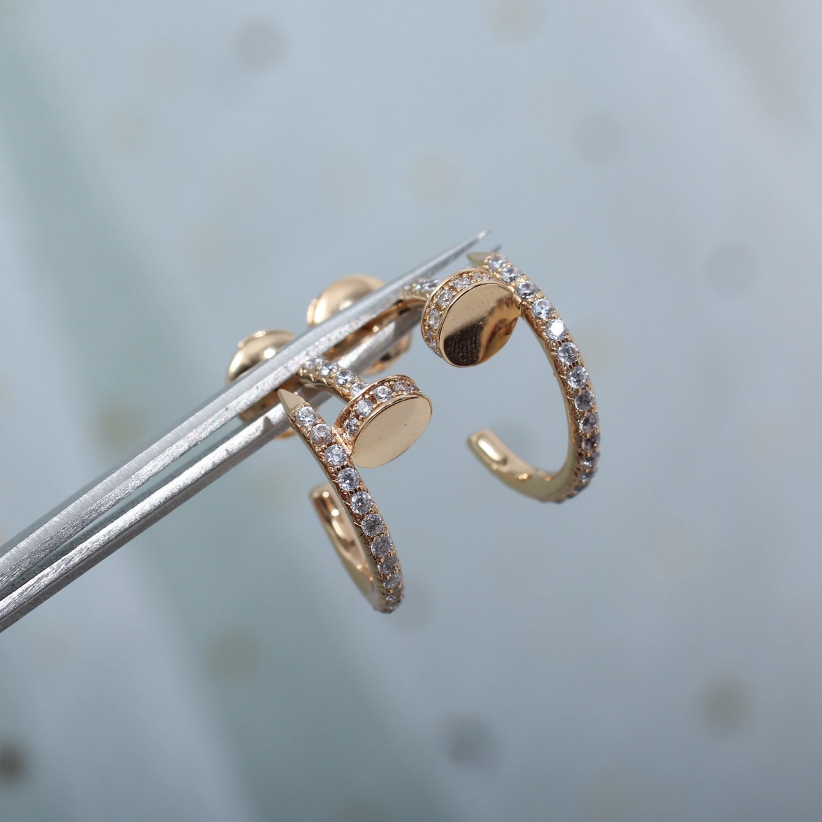 [⭐DORISW] ジュスト イヤリング 12.75MM ピンクゴールド ダイヤモンド