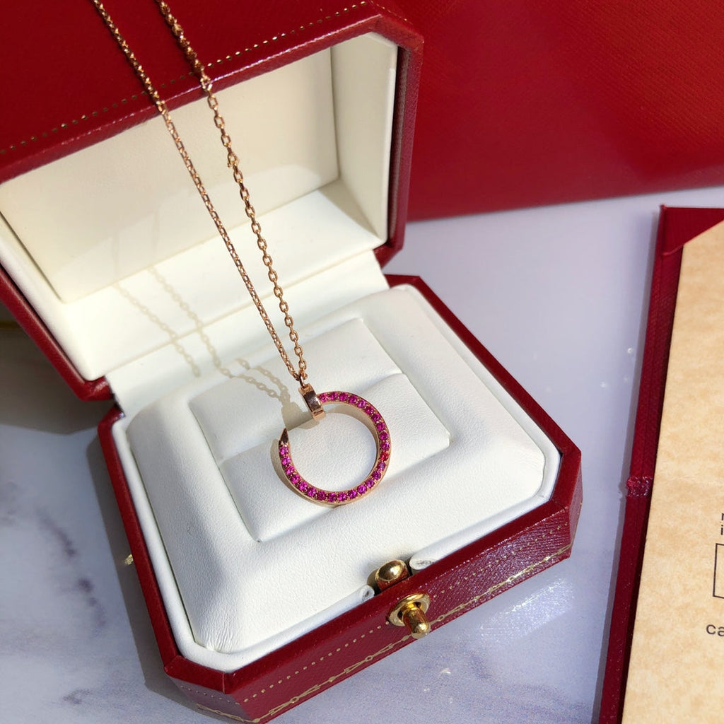 [⭐DORISW] JUSTE NECKLACE GOLD RED DIAMONDS