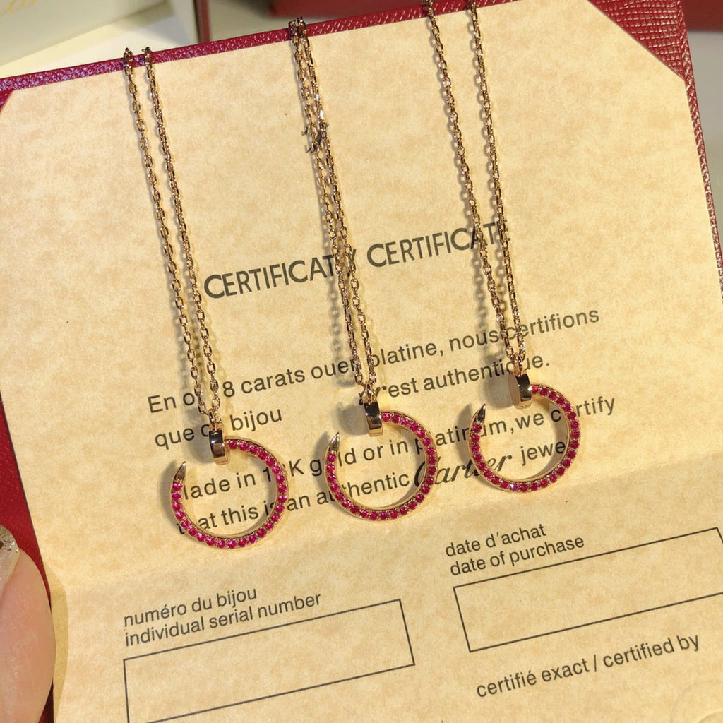 [⭐DORISW] JUSTE NECKLACE GOLD RED DIAMONDS