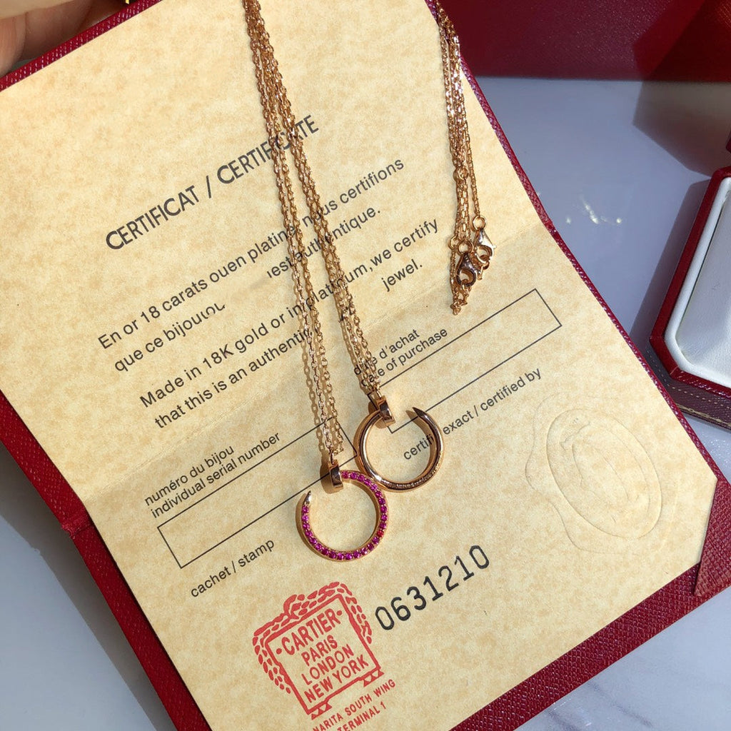 [⭐DORISW] JUSTE NECKLACE GOLD RED DIAMONDS