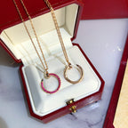[⭐DORISW] JUSTE NECKLACE GOLD RED DIAMONDS