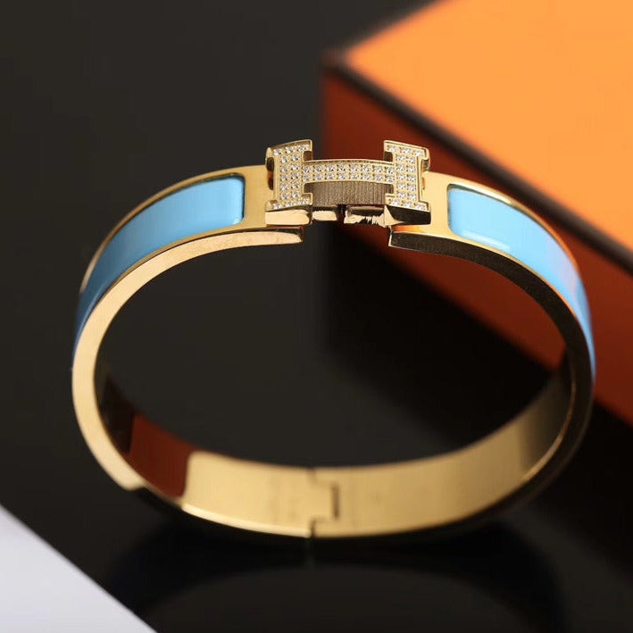 [⭐DORISW] H CLOUD BLAUES ARMBAND GOLD DIAMANT