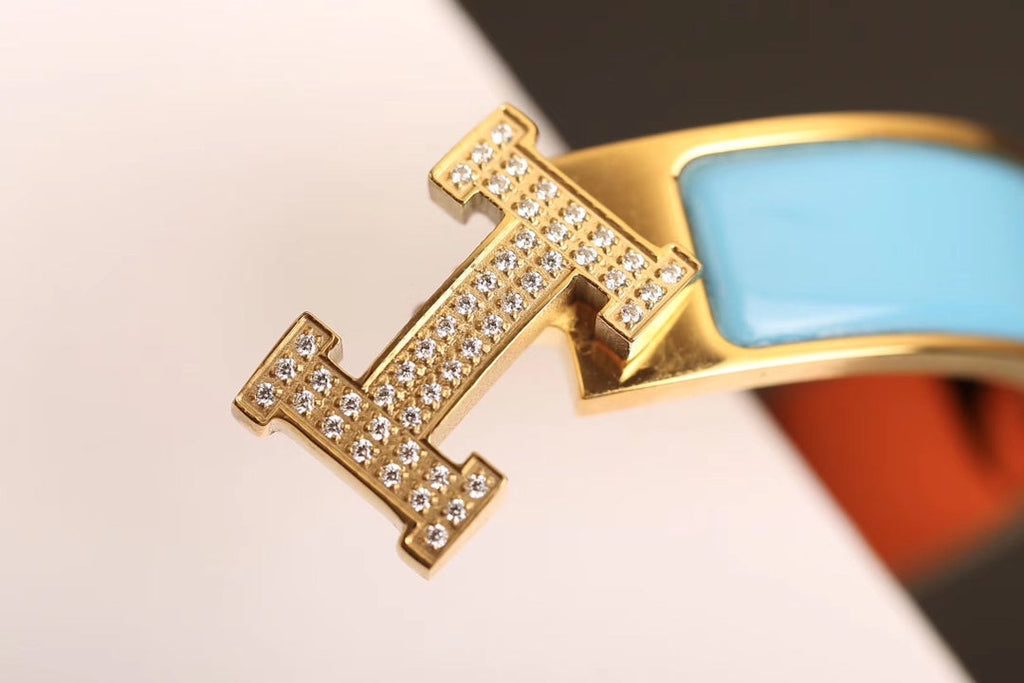 [⭐DORISW] H CLOUD BLAUES ARMBAND GOLD DIAMANT