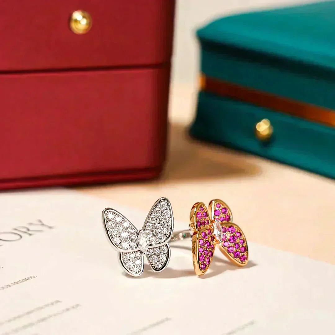 [⭐DORISW] ZWILLINGS-SCHMETTERLINGS-DIAMANT-RING