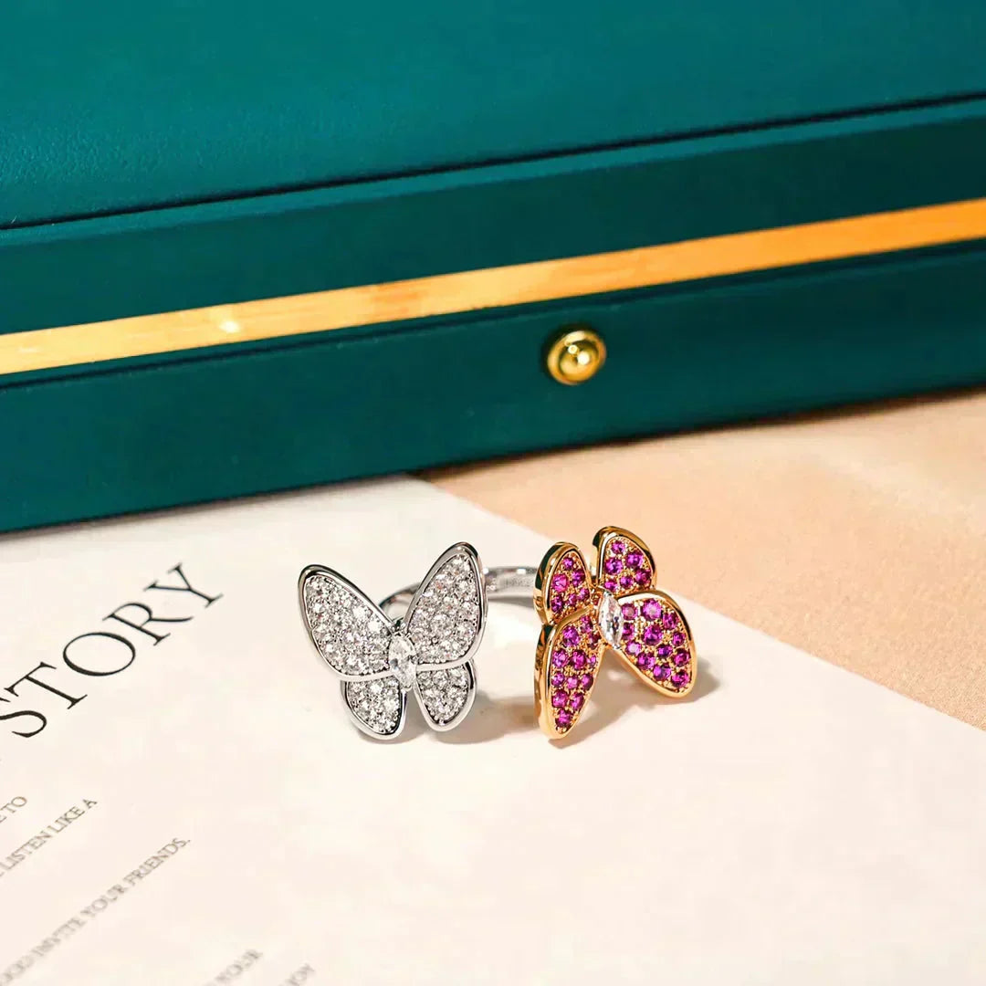 [⭐DORISW] ZWILLINGS-SCHMETTERLINGS-DIAMANT-RING