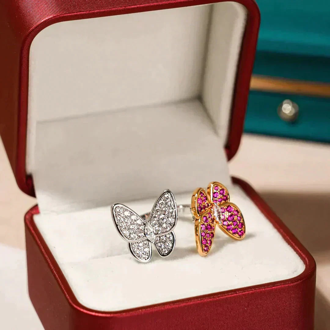 [⭐DORISW] ZWILLINGS-SCHMETTERLINGS-DIAMANT-RING