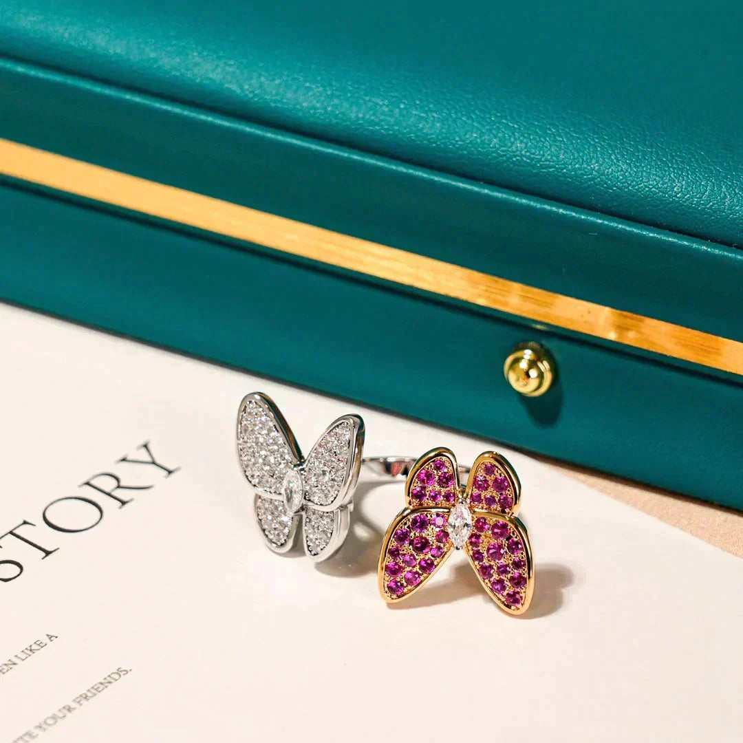 [⭐DORISW] ZWILLINGS-SCHMETTERLINGS-DIAMANT-RING
