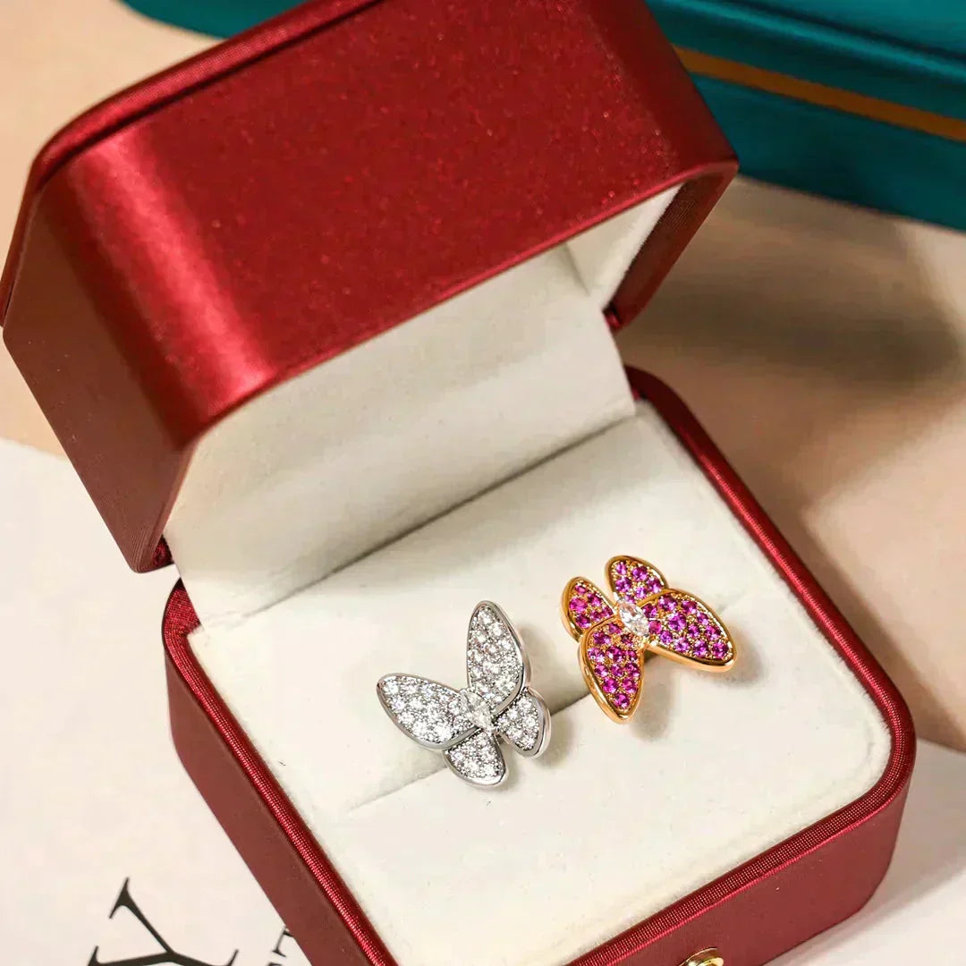 [⭐DORISW] ツインバタフライ ダイヤモンドリング