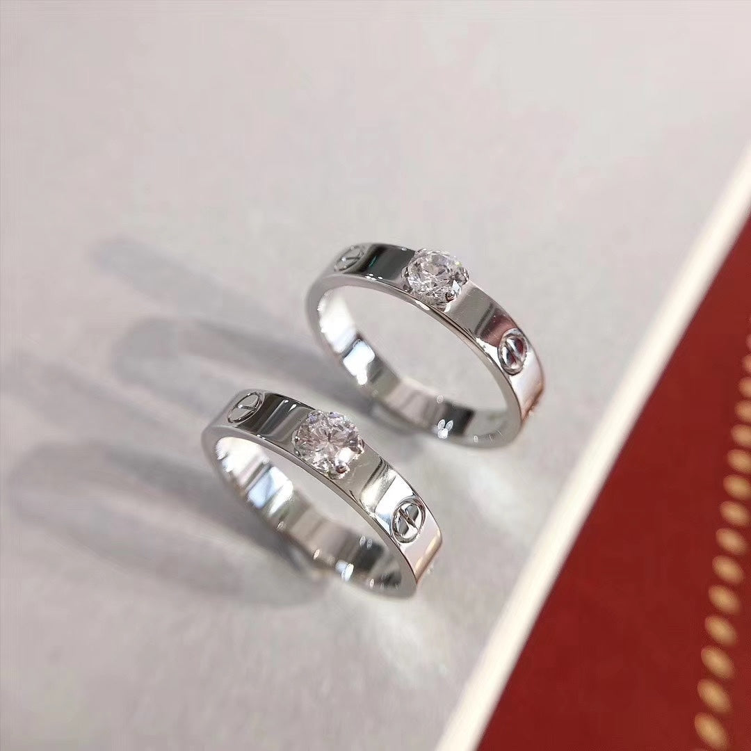 [⭐DORISW] LOVE RING 3,6 MM 1 GROSSER DIAMANT