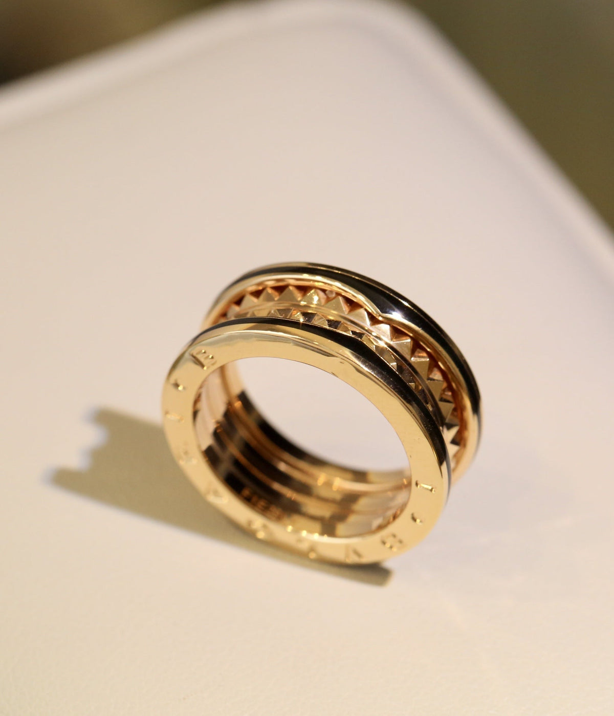 [⭐DORISW]ZERO 1 PINK GOLD BLACK CERAMIC RING