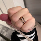 [⭐DORISW]ZERO 1 PINK GOLD BLACK CERAMIC RING