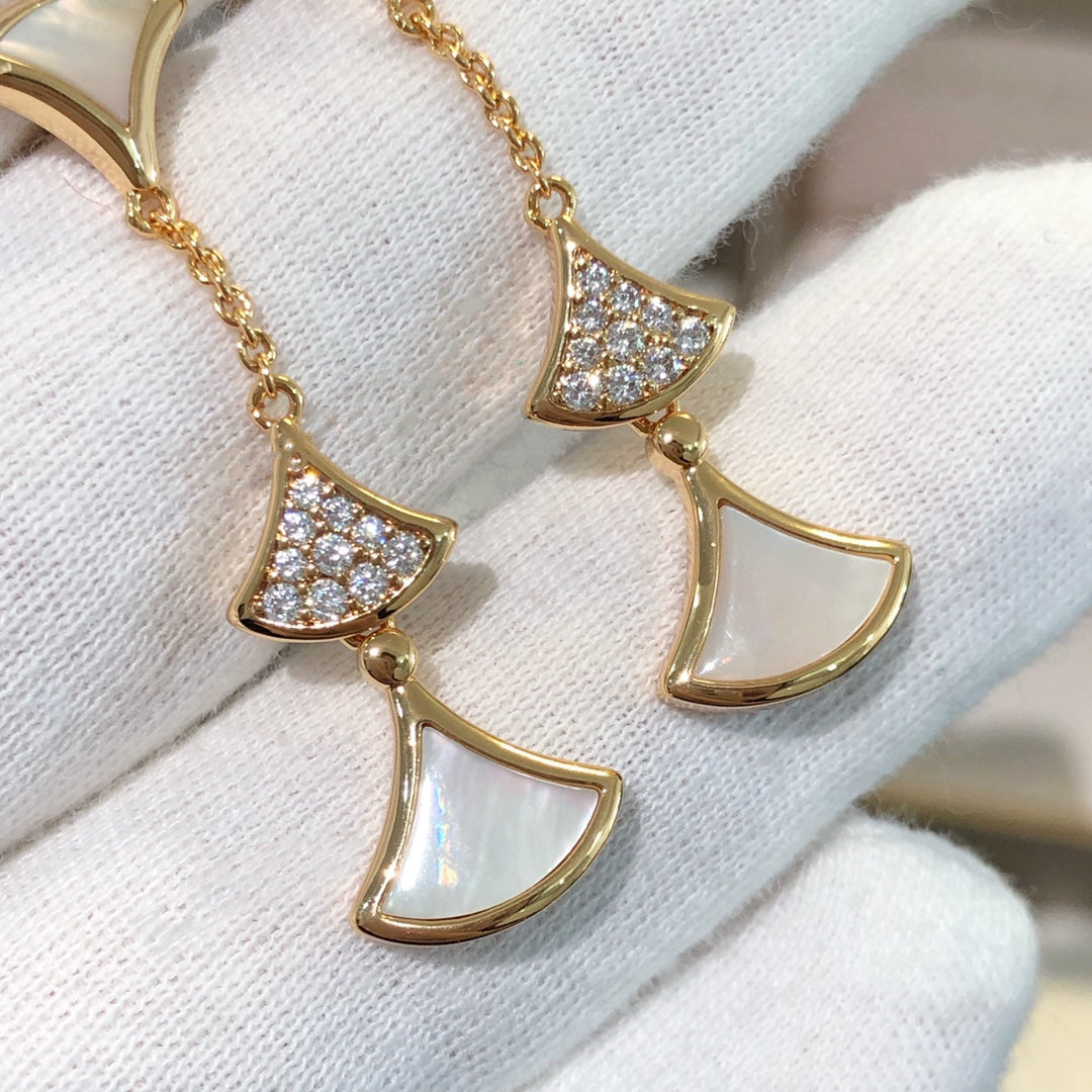 [⭐DORISW]DREAM OHRRINGE 3 MOTIVE DIAMANT PERLMUTT ROSÉGOLD