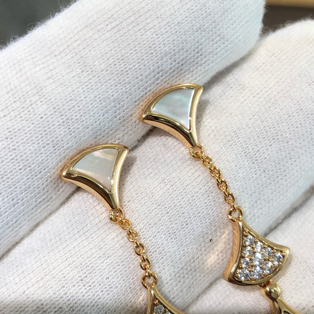 [⭐DORISW]DREAM OHRRINGE 3 MOTIVE DIAMANT PERLMUTT ROSÉGOLD