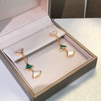 [⭐DORISW]DREAM EARRINGS 3 MOTIFS MALACHITE MOP PINK GOLD