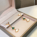 [⭐DORISW]DREAM EARRINGS 3 MOTIFS MALACHITE MOP PINK GOLD