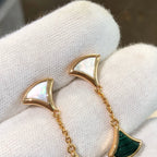 [⭐DORISW]DREAM EARRINGS 3 MOTIFS MALACHITE MOP PINK GOLD
