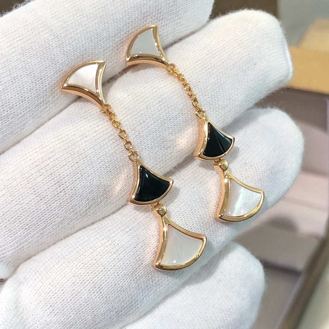 [⭐DORISW]DREAM OHRRINGE 3 MOTIVE ONYX PERLMUTT ROSÉGOLD