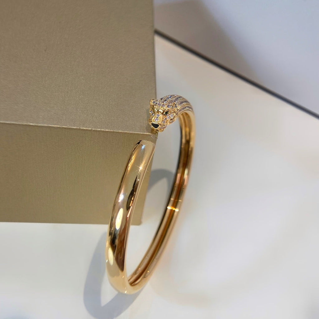 [⭐DORISW] PANTHERE GOLD DIAMOND OPEN BRACELET