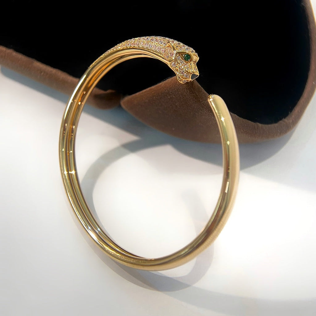 [⭐DORISW] PANTHERE GOLD DIAMOND OPEN BRACELET