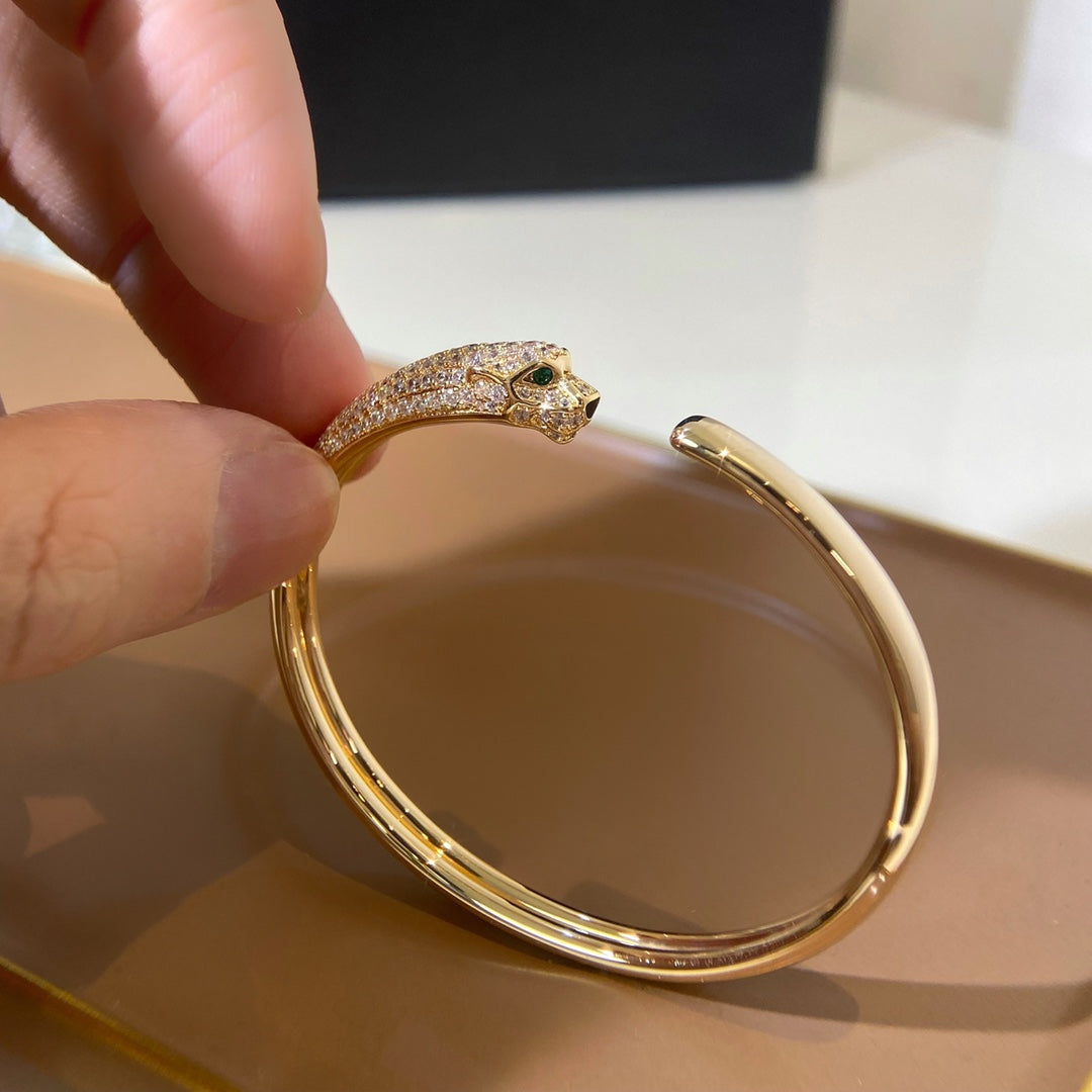 [⭐DORISW] PANTHÈRE GOLD DIAMANT OFFENES ARMBAND