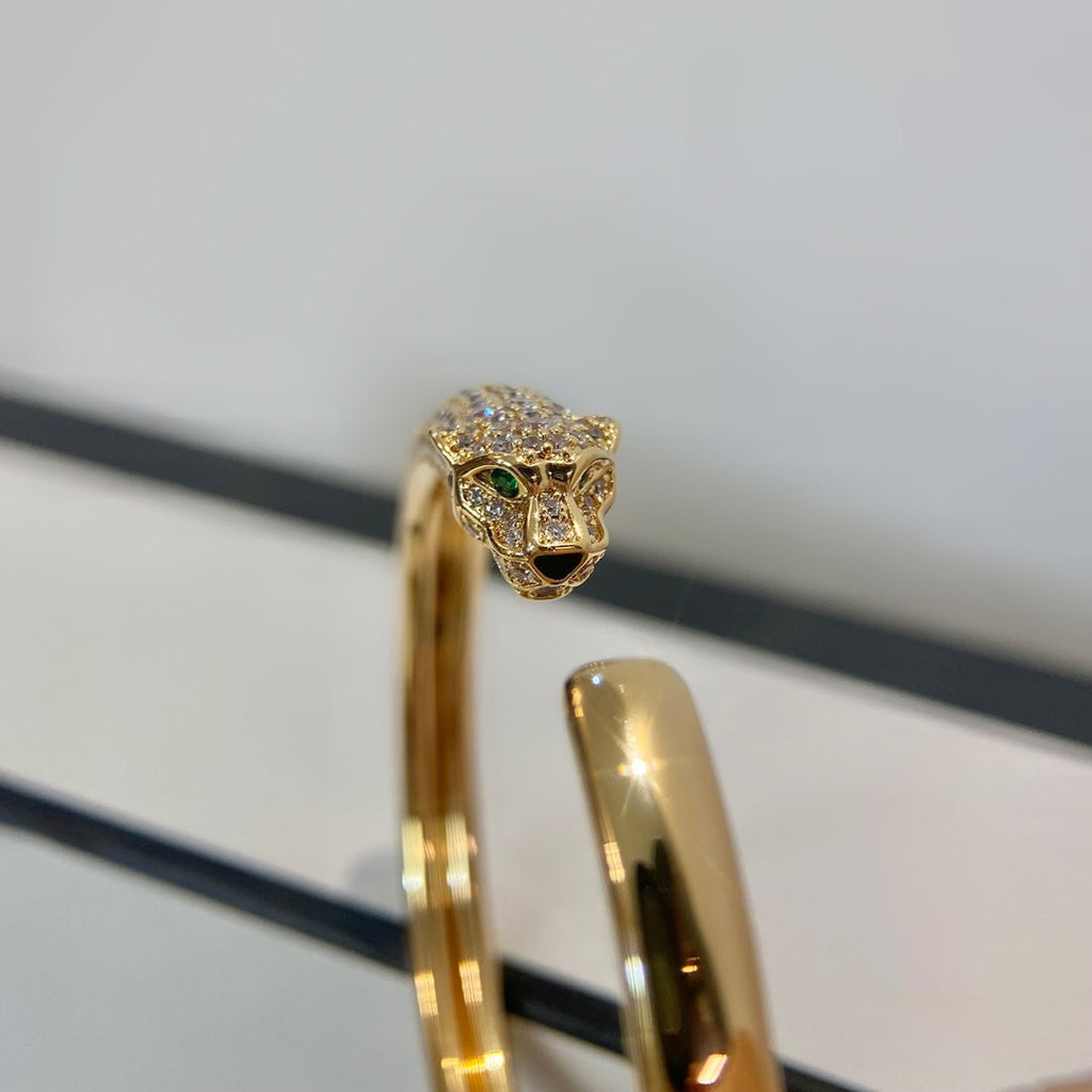 [⭐DORISW] PANTHERE GOLD DIAMOND OPEN BRACELET