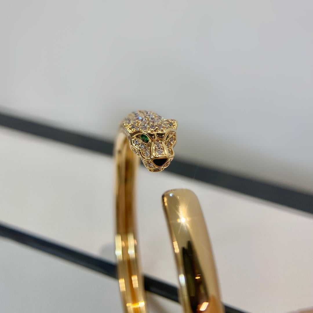[⭐DORISW] PANTHÈRE GOLD DIAMANT OFFENES ARMBAND