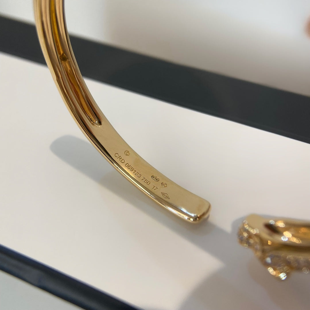 [⭐DORISW] PANTHERE GOLD DIAMOND OPEN BRACELET
