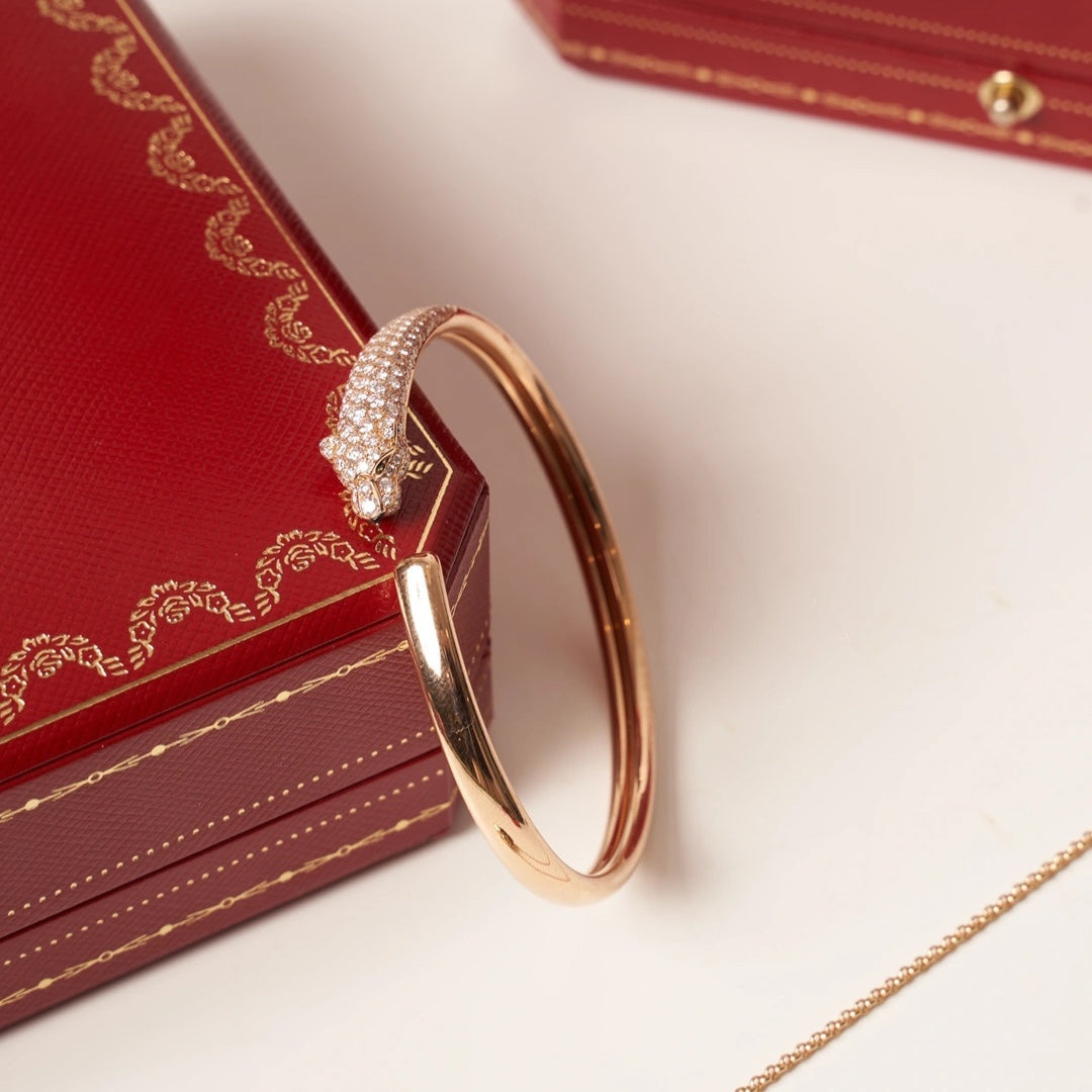 [⭐DORISW] PANTHERE ROSE GOLD DIAMOND OPEN BRACELET