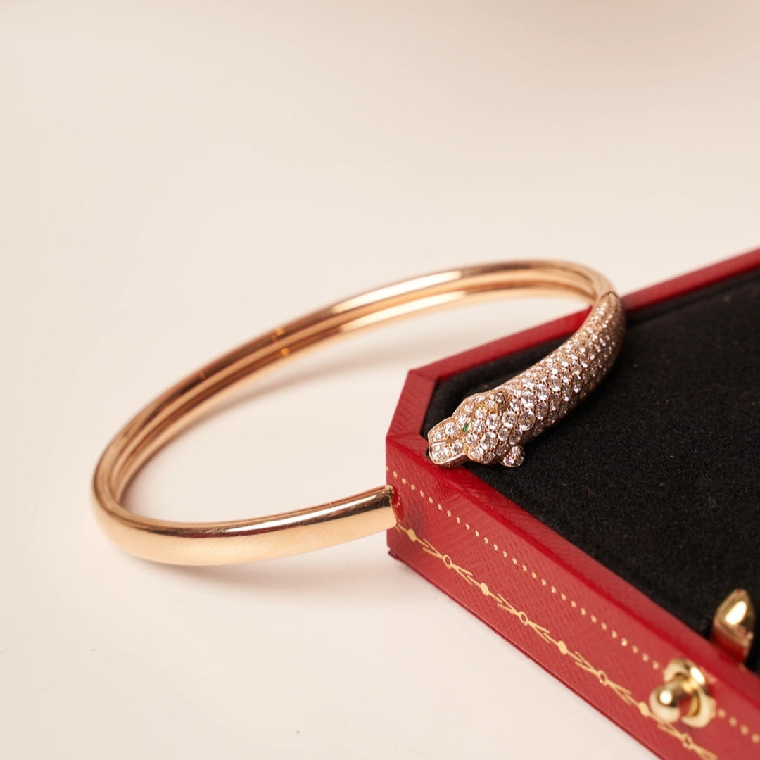 [⭐DORISW] PANTHERE ROSE GOLD DIAMOND OPEN BRACELET