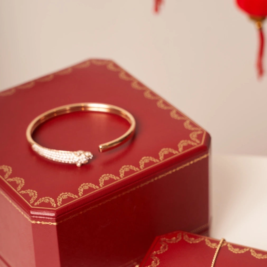 [⭐DORISW] PANTHERE ROSE GOLD DIAMOND OPEN BRACELET