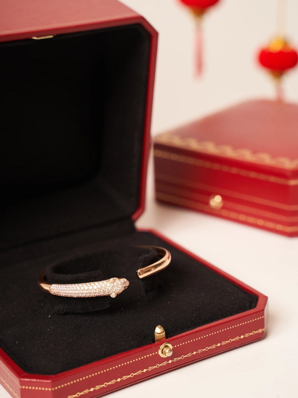 [⭐DORISW] PANTHERE ROSE GOLD DIAMOND OPEN BRACELET