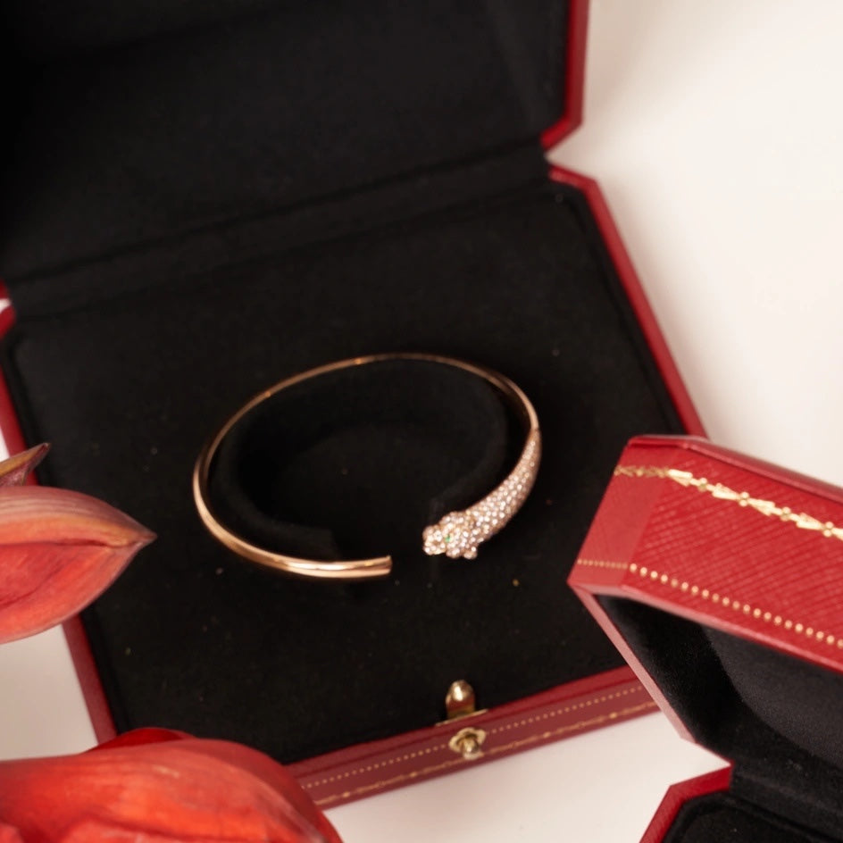 [⭐DORISW] PANTHERE ROSE GOLD DIAMOND OPEN BRACELET