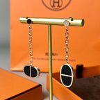 [⭐DORISW] CHAINE VERSO BLACK CERAMIC EARRINGS