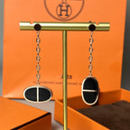 [⭐DORISW] CHAINE VERSO BLACK CERAMIC EARRINGS