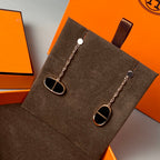 [⭐DORISW] CHAINE VERSO BLACK CERAMIC EARRINGS