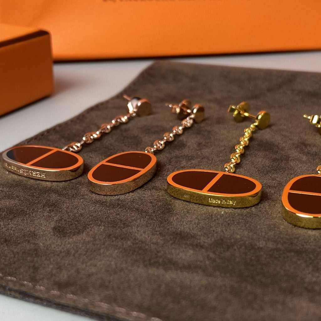 [⭐DORISW] CHAINE VERSO BLACK CERAMIC EARRINGS