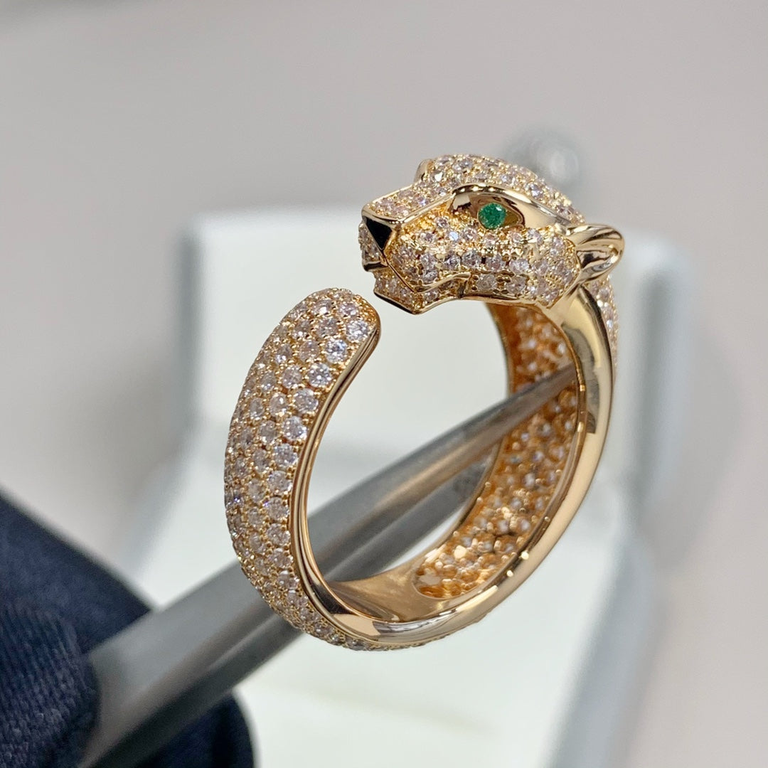 [⭐DORISW] PANTHÈRE RING AUS ROSÉGOLD MIT DIAMANTEN