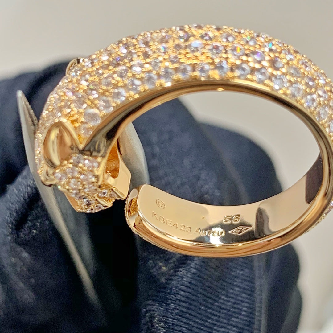 [⭐DORISW] PANTHÈRE RING AUS ROSÉGOLD MIT DIAMANTEN