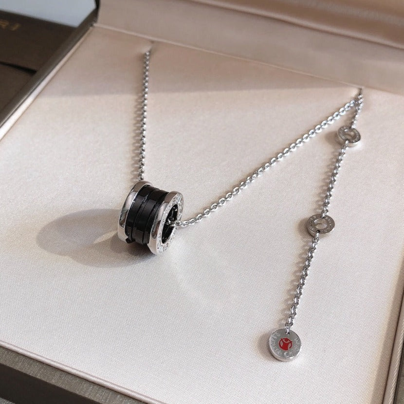 [⭐DORISW]ZERO 1 BLACK CERAMIC SILVER NECKLACE